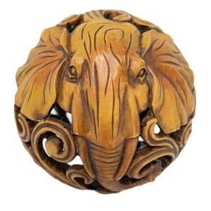 RESIN Elephant Sphere Orb Decor Scroll Cut Out Design